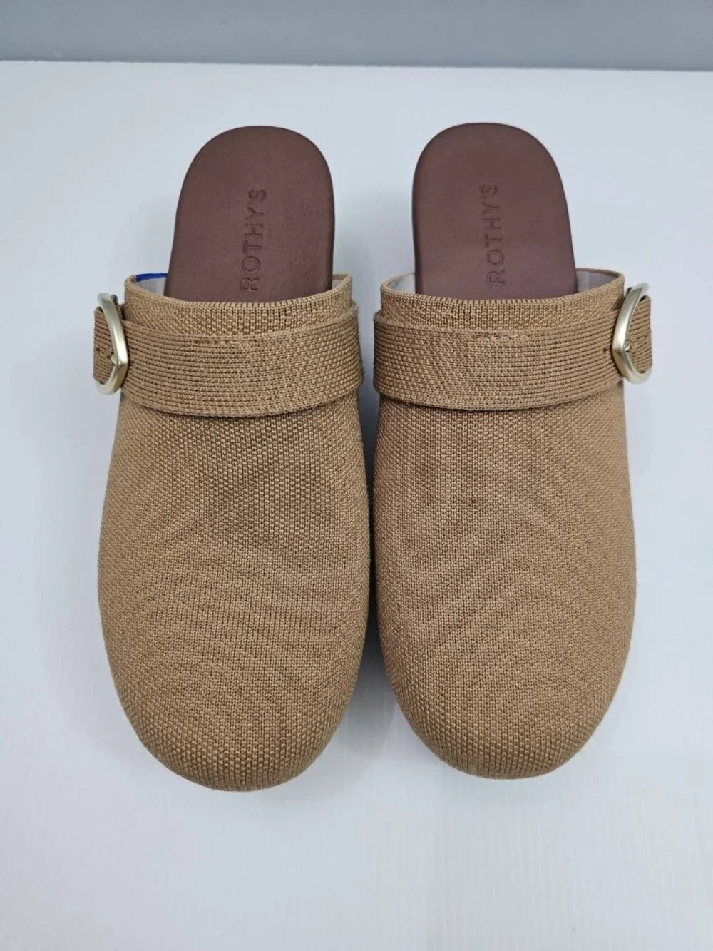 Rothy's The Classic Clog Platform Mule Womens 10 Butternut Knit Slip On Comfort - Picture 4 of 14